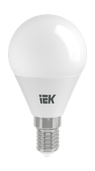 Лампа IEK led e14 8вт 3000к шар теплый, крупный план