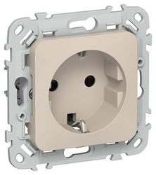 Розетка IEK Flite с з/к/ш б/к 16А РСш11-1-ФлЛ льн., фото