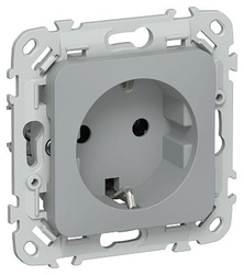 Розетка IEK Flite с з/к без з/ш б/к 16А РС11-1-ФлС сер., вид