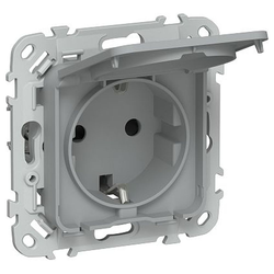 Розетка IEK Flite с з/к/ш кр б/к 16А IP44 РСшкр11-1-44-ФлС сер., изображение