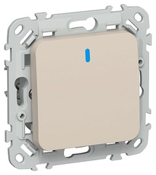 Выключатель IEK Flite 1-кл. с инд. 10А ВС11-1-1-ФлЛ льн., фото
