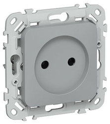 Розетка IEK Flite без з/к/ш б/к 10А РС01-1-ФлС сер., фото