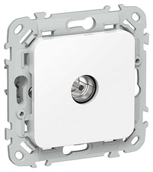 Розетка IEK Flite TV экран. оконечная тип M РТВм-1-1-1-ФлБ бел., фото