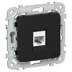 Розетка IEK Flite комп. RJ45 кат.5Е UTP РК5е-1-0-ФлЧ чер., картинка