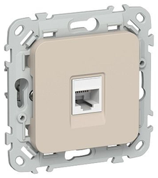 Розетка IEK Flite комп. RJ45 кат.5Е UTP РК5е-1-0-ФлЛ льн., детальное фото