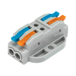 Клемма REXANT смк 222-422p проходн 2 полюса, монт.площ.(0,08-4 мм²), серая, вид