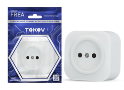 Розетка TOKOV ELECTRIC 1-м ОП Frea 16А IP20 250В без заземл. АБС-пластик бел. TKE-F, фотография