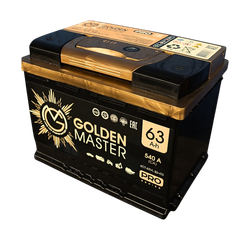 Аккумулятор автомобильный GOLDEN MASTER Pro 6СТ-63 (L)-(1) 540А, вид