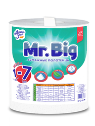 Полотенца бумажные МЯГКИЙ ЗНАК Mr.Big, 2 слоя, 1 рулон, 65м, крупный план
