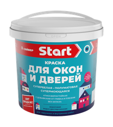 Эмаль акриловая для окон и дверей СТАРТ белая 1кг, изображение