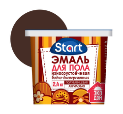 Эмаль акриловая для пола СТАРТ красно-коричн. 2,4кг, крупный план