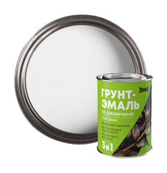 Грунт-эмаль 3в1 по ржавчине УЗОР белая 0,8кг, фото