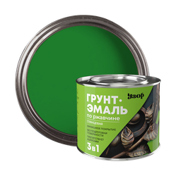 Грунт-эмаль 3в1 по ржавчине УЗОР зеленая 1,8кг, изображение