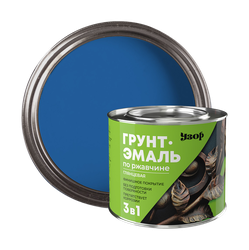 Грунт-эмаль 3в1 по ржавчине УЗОР синяя 1,8кг, изображение