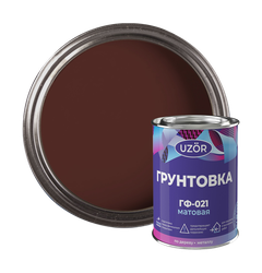Грунтовка ГФ-021 УЗОР красно-коричн. 0,8кг, крупный план