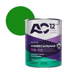 Эмаль алкидная АС-12 ПФ-115 АС-12 зеленая 1,8кг, изображение
