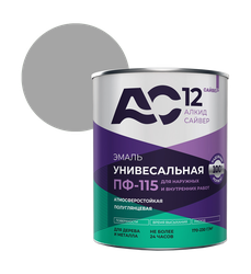 Эмаль алкидная АС-12 ПФ-115 АС-12 серая 1,8кг, фото