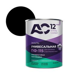 Эмаль алкидная АС-12 ПФ-115 АС-12 черная 1,8кг, вид