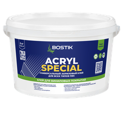 Клей BOSTIK д/коммерческих покрытий BOSTIC ACRYL SPECIAL, 6кг, крупный план