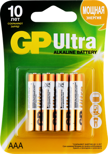 Элемент питания GP Ultra 24AUGL-2CR4 40/320 AAA, 4шт, картинка