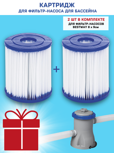 Картридж для фильтр-насоса BESTWAY Flowclear 8х9см, Арт. 58093, фото