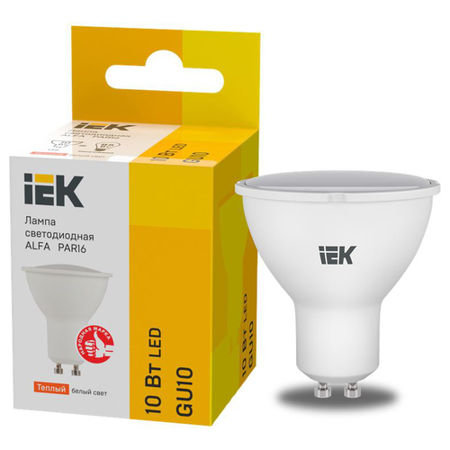 Лампа IEK ALFA PAR16 софит 10Вт 230В 3000К GU10 IEK, фотография
