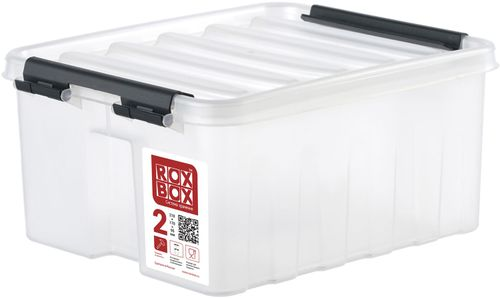 Контейнер ROX BOX с крышкой, 21х17х10,5см, пластик прозрачный полипропилен, 2.5л, Арт. 002-00.07, крупный план