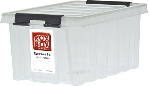 Контейнер ROX BOX с крышкой, 34х23х16см, пластик, прозрачный, полипропилен, 8л, Арт. 008-00.07, фотография