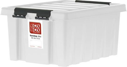 Контейнер ROX BOX с крышкой, 40х30х19см, пластик, прозрачный, полипропилен, 16л, Арт. 016-00.07, крупный план