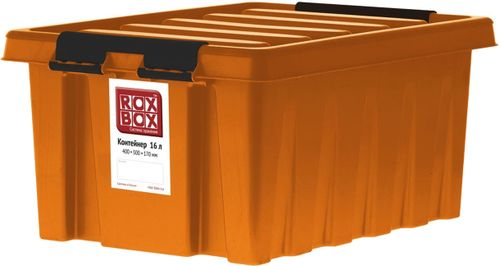 Контейнер ROX BOX с крышкой, 40х30х19см, пластик, прозрачный, полипропилен, 16л, Арт. 016-00.07, крупный план