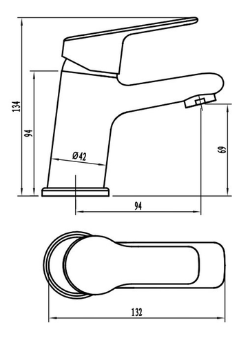Смеситель VODA Arriel д/раковины,хром,0,150х0,200х0,070мм, детальное фото