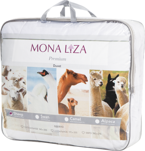 Одеяло 2-спальное MONA LIZA Овечья шерсть, чехол тик, Арт. 539744, фотография