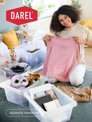 Ящик для хранения DAREL с крышкой, 5л, Арт. 10105, детальное фото