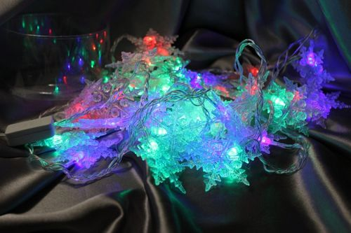 Электрогирлянда SNOWHOUSE Снежинки внутр,30 разноцв LED, 3м, картинка