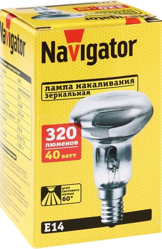 Лампа накаливания NAVIGATOR 94 319 NI-R50-40-230-E14-FR, вид