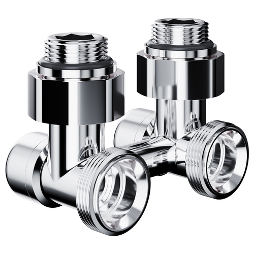 Узел нижнего подключения ROYAL THERMO Design угловой 1/2"х3/4" EK (хром), картинка