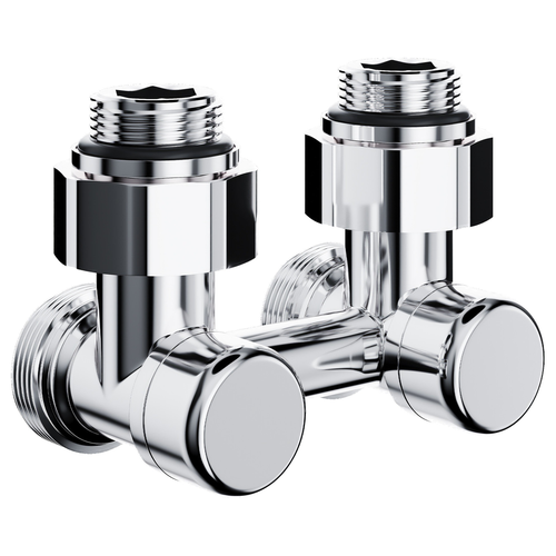 Узел нижнего подключения ROYAL THERMO Design угловой 1/2"х3/4" EK (хром), фотография