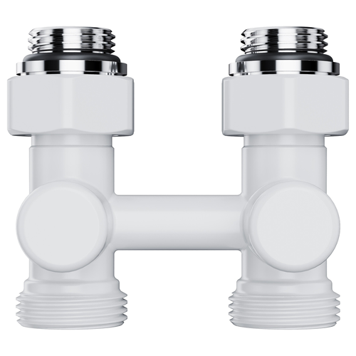 Узел нижнего подключения ROYAL THERMO Design прямой 1/2"х3/4" EK (белый), картинка