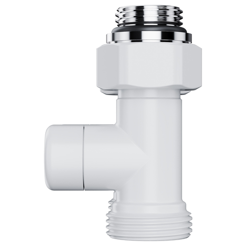 Узел нижнего подключения ROYAL THERMO Design прямой 1/2"х3/4" EK (белый), картинка