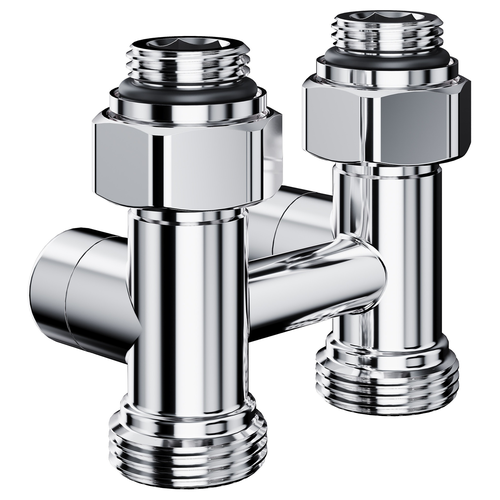 Узел нижнего подключения ROYAL THERMO Design прямой 1/2"х3/4"EK (хром), картинка