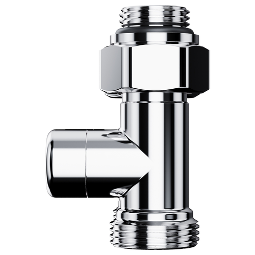 Узел нижнего подключения ROYAL THERMO Design прямой 1/2"х3/4"EK (хром), детальное фото
