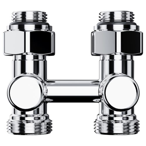 Узел нижнего подключения ROYAL THERMO Design прямой 1/2"х3/4"EK (хром), детальное фото