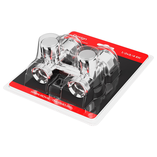 Узел нижнего подключения ROYAL THERMO Design прямой 1/2"х3/4"EK (хром), изображение