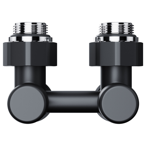 Узел нижнего подключения ROYAL THERMO Design угловой 1/2"х3/4" EK (черный), картинка