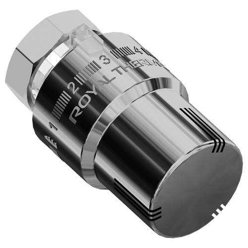 Термоголовка жидкостная ROYAL THERMO М30х1,5 (хром), крупный план