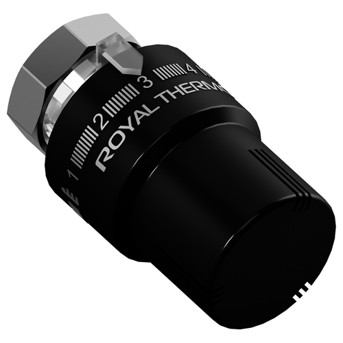 Термоголовка жидкостная ROYAL THERMO М30х1,5 (черный), крупный план