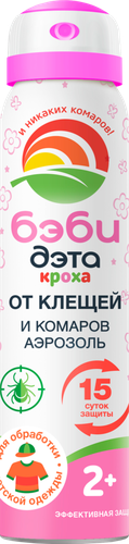 Аэрозоль-репеллент от клещей и комаров детский ДЭТА Бэби, 100мл, картинка