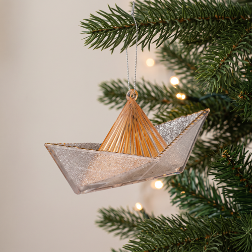 Украшение новогоднее ERICHKRAUSE DECOR Кораблик золотой 13см, подвесное, Арт. 58882, картинка
