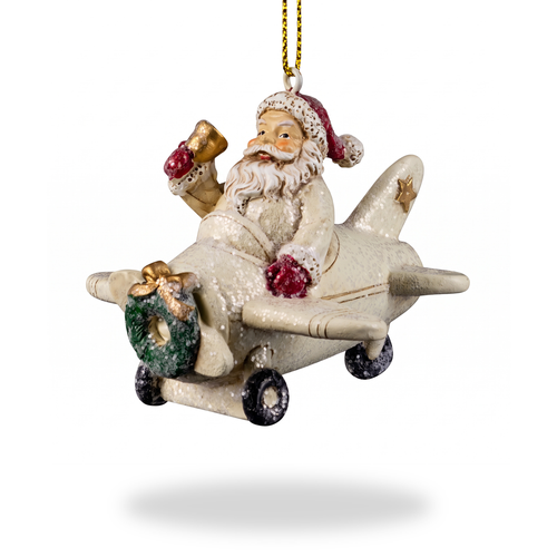 Украшение новогоднее ERICHKRAUSE DECOR Санта на самолете 7,5см, подвесное, Арт. 59021, вид