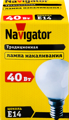 Лампа накаливания NAVIGATOR 40Вт Е14, матовая, шар, картинка